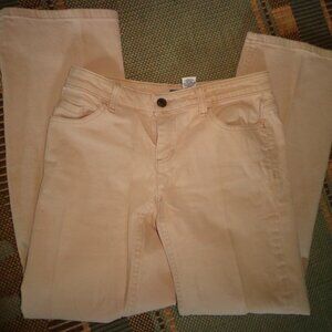 Liz Claiborne Bootcut Fit Pants Petite 2R Light Tan Zip/Button Closure Pockets